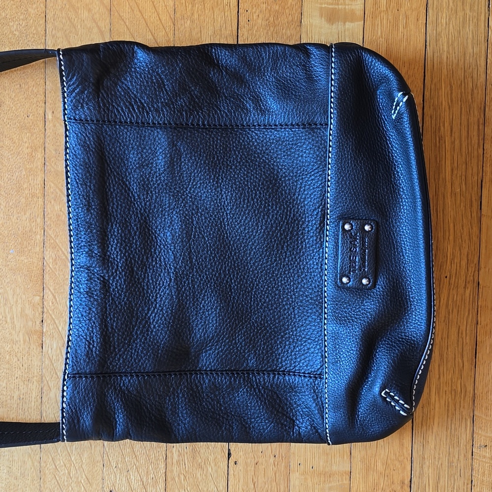 THE SAK Shoulder Bag/Purse, Established 1989 Label, Black Cow Pebbled Leather